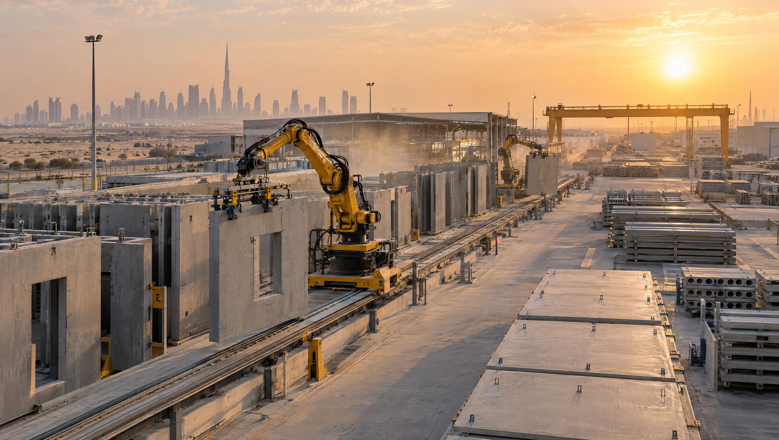 Automated industrial yard with robotic handling